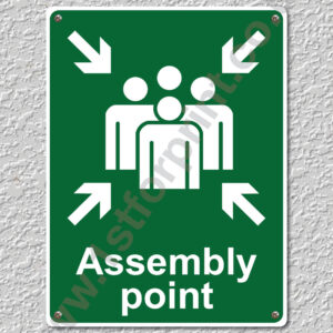 1 Assembly Point Health & Safety Metal Wall Sign A5 Printed High Quality