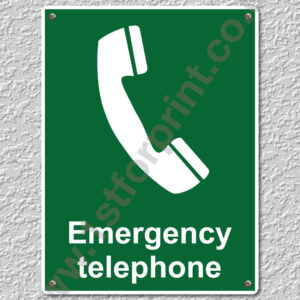 1 Emergency Telephone Health & Safety Metal Wall Sign A5 Printed High Quality