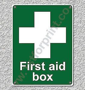 1 First Aid Box Health & Safety Metal Wall Sign A5 Printed High Quality - Metal
