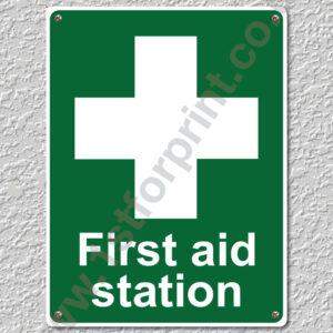 1 First Aid Station Health & Safety Metal Wall Sign A5 Printed High Quality