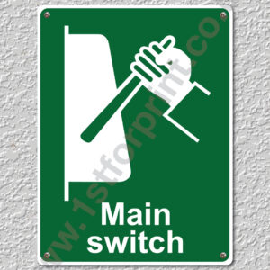 1 Main Switch Health & Safety Metal Wall Sign A5 Printed High Quality