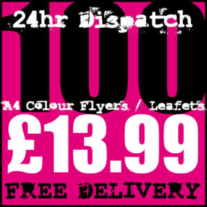100 A4 Full Colour Digital Printed Flyers / Leaflets High Quality 24hr Dispatch