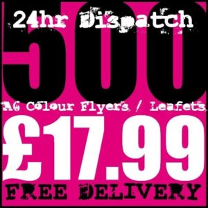 500 A6 Full Colour Digital Printed Flyers / Leaflets High Quality 24hr Dispatch