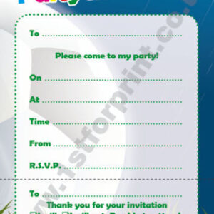 60 Blank Football Childrens Kids Birthday Party Invitations Boys/Girls