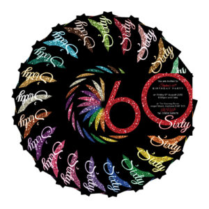 60th Birthday Party Premium Invite - 24 A6 Invitation Pack