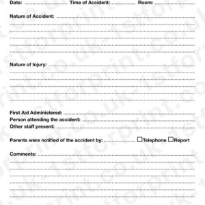 Child Accident Report Pad A4 Duplicate 2 Part NCR Book