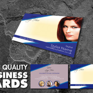 Full Colour Double Sided Business Cards for Hair Salon Blue Design BCard_00079