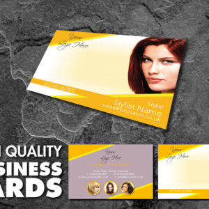 Full Colour Double Sided Business Cards for Hair Salon Orange Design BCard_00076