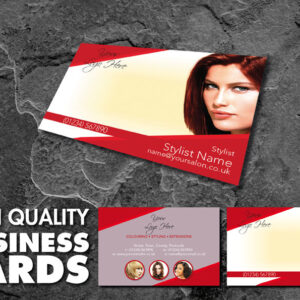 Full Colour Double Sided Business Cards for Hair Salon Red Design BCard_00077