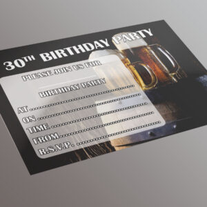 Men's 30th Birthday Party Invite - 20 A5 Invitation Pack
