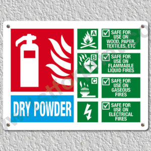 POWDER Fire Extinguisher Metal Wall Sign A5 Printed High Quality