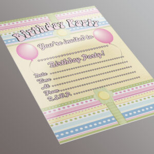 Pretty Birthday Party Invite - 20 A5 Invitation Pack