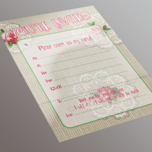 Vintage Floral Party Invitation - 20 A5 Invitation Pack