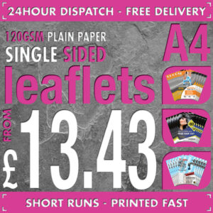 50 A4 Flyers / Leaflets - Full Colour - SINGLE SIDED - 24hr Dispatch - 120gsm Plain