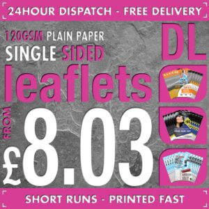 500 DL Flyers / Leaflets - Full Colour - SINGLE SIDED - 24hr Dispatch - 120gsm Plain